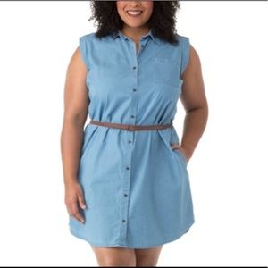 Cherokee Plus Size Belted Shirt Dress